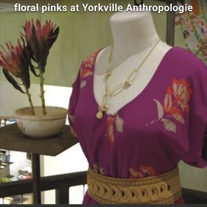 Anthropologie Pink Floral Dress